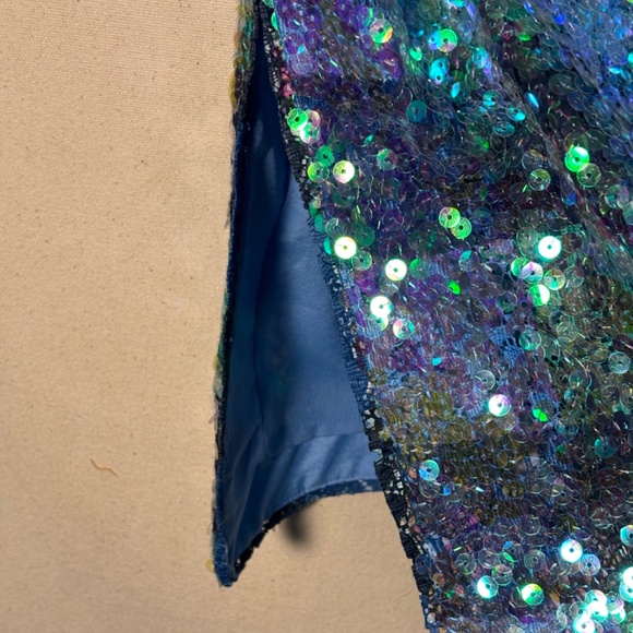 Women's MAEVE Sequin Skirt 2P Blue Green - Picture 2 of 4